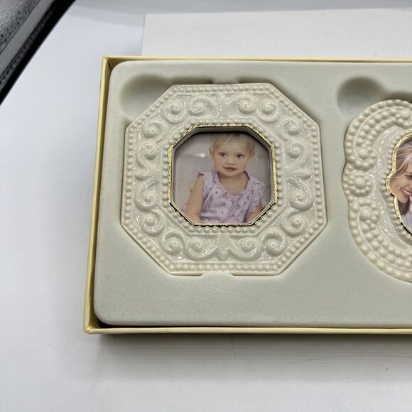 Classic Lenox 3 Pc. Beaded Frame Set Open Box Simply Elegant - Picture 2 of 5
